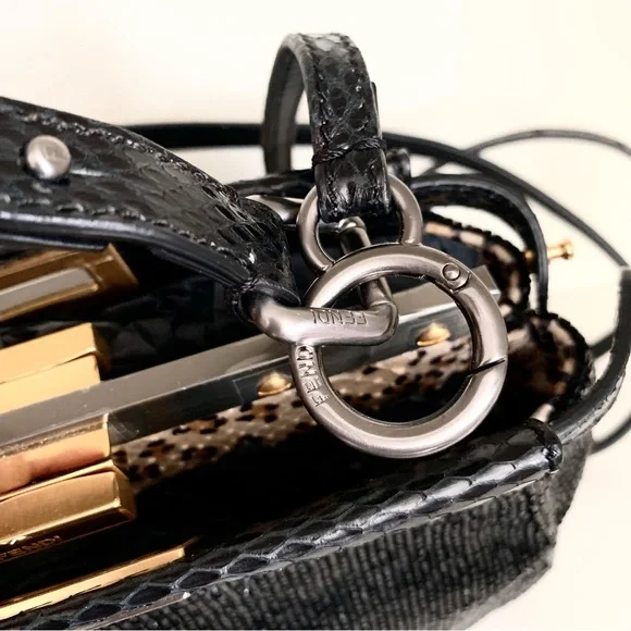 New Fendi beaded Python peekaboo crossbody bag - Picture 5 of 16